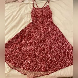 Red Flower Print Dress